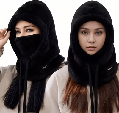 Inspire Curations Thermal Fleece Balaclava Ski Mask Windproof Adjustable Winter Face & Neck Cover black