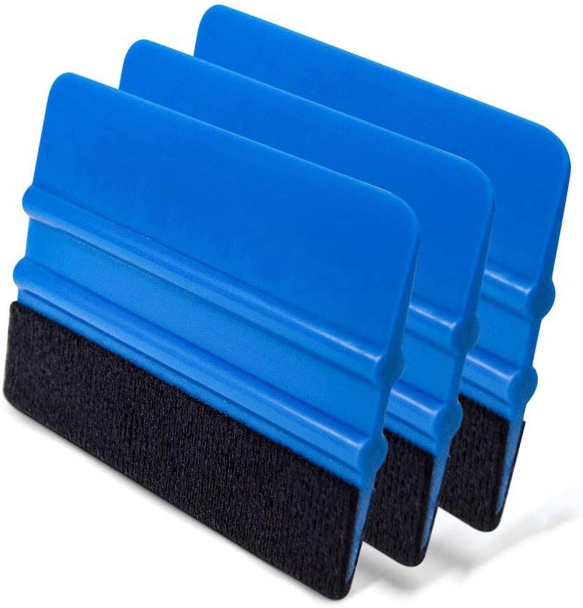 Blauwe Folie Rakel Viltrakel van Kunststof met Krasvrije Rand - 10 x 7,3 cm