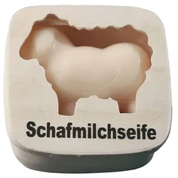 Holzdose Schaf weiß