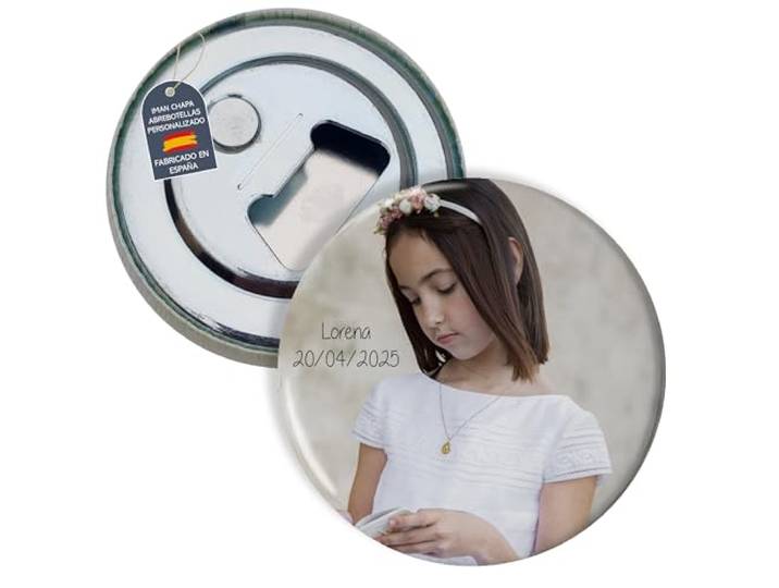 Personalisierter Kühlschrankmagnet mit Foto Personalisierter Flaschenöffner. Personalisierte Fotogeschenke. 59 mm Ø. Verschiedene Stückzahlen verfügbar. 50 Personalisierter Flaschenöffner