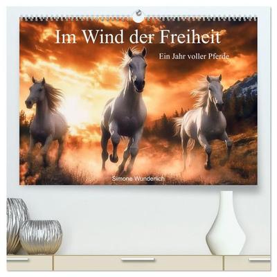 Im Wind der Freiheit - Ein Jahr voller Pferde (hochwertiger Premium Wandkalender 2027 DIN A2 quer), Kunstdruck in Hochglanz