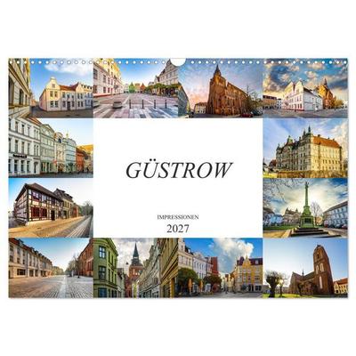 Güstrow Impressionen (Wandkalender 2027 DIN A3 quer), CALVENDO Monatskalender