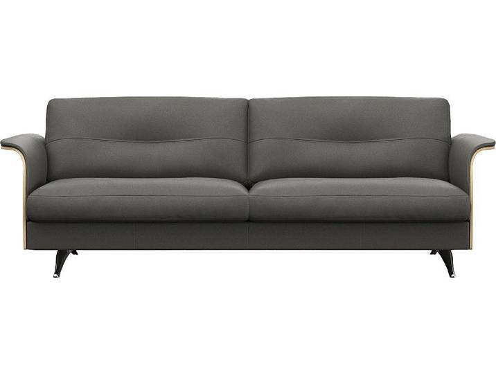 FLEXLUX 3-Sitzer Glow Designsofa, bequem und komfortabel durch hochwertigen Sitzaufbau, Skandinavisches Design, hochwertige Verarbeitung, Armlehne walnuss