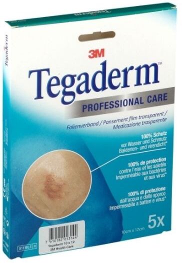 SOLVENTUM ITALY srl Tegaderm Film 3M Medicazione Trasparente Sterile 10x12 cm, 5 Pezzi