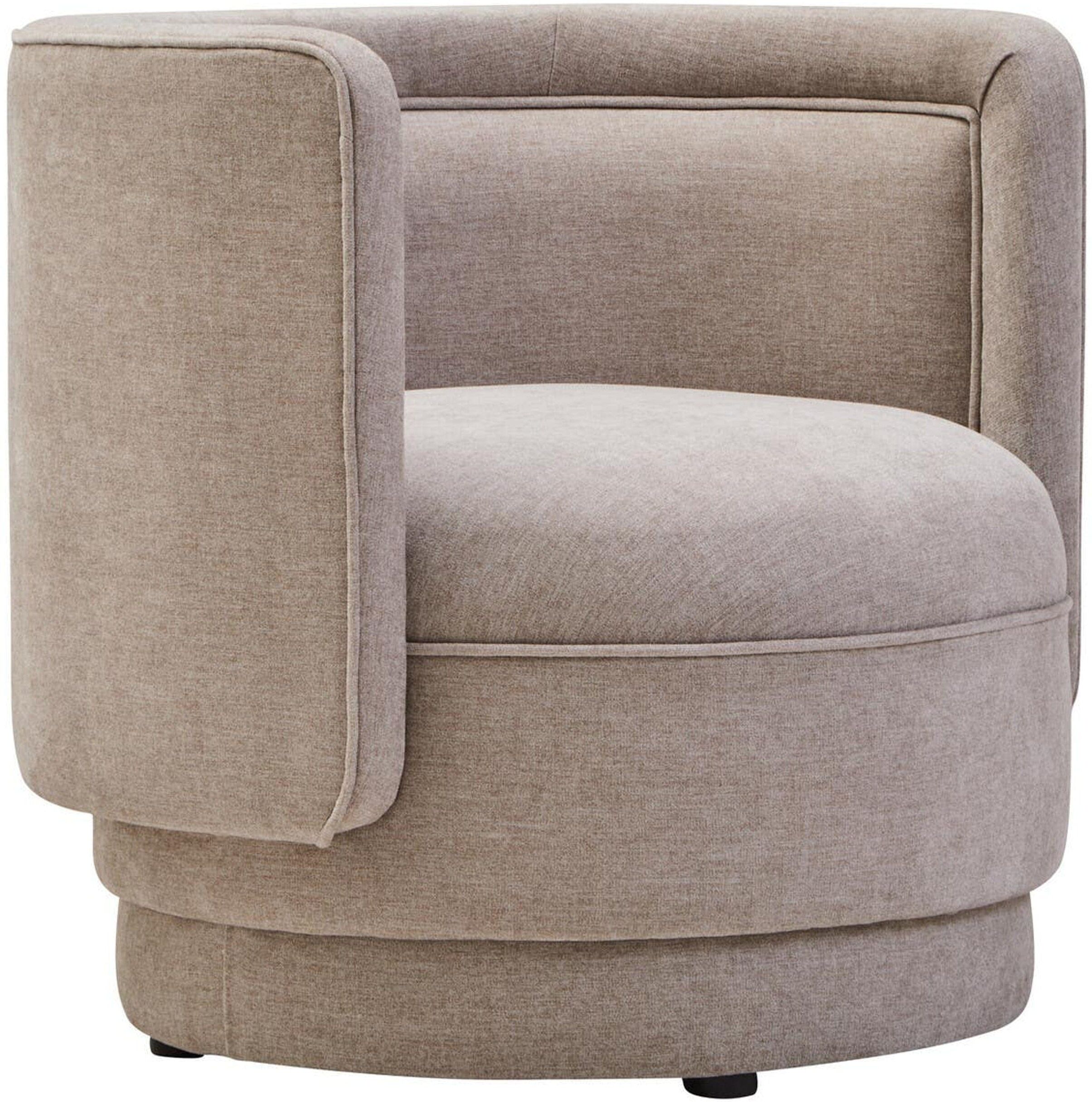 Canazei Taupe Chenille Curved Accent Chair