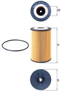 Mahle Ölfilter Ox1161d Filtereinsatz 127mm Für Mercedes