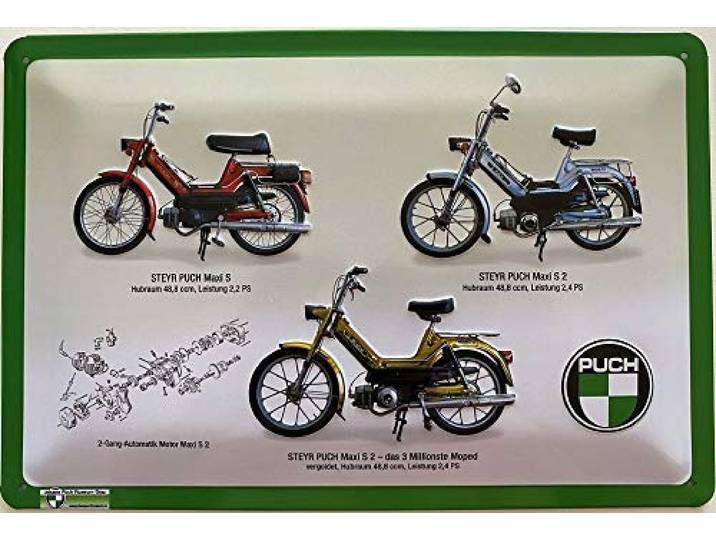 Metalen bord 30 x 20 cm Steyr Puch Maxi S - Deko7