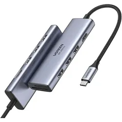 Ugreen CM511 (USB-C, 6 Ports), Dockingstation + USB Hub, Grau