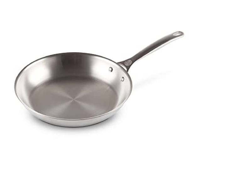 LE CREUSET Unbeschichtete flache Pfanne aus 3-ply PLUS Edelstahl 28 cm, 96602528000100