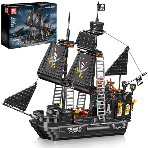Mould King 10195 Black Pearl Piratenschip Bouwset met 932+ onderdelen