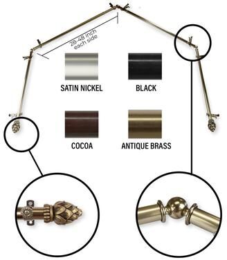 InStyleDesign Lotus 4-Sided Bay Window Curtain Rod