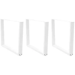 Helloshop26 - Set mit 3 V-förmigen Esstischbeinen 100 x 72 cm verstellbare Stabilität modernes Design weißer Stahl 02_0056959