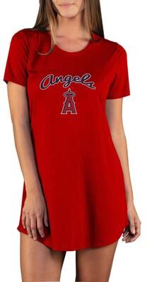 MLB Marathon Women's Night Shirt (Size Large) Los Angeles Angels, Polyester,Rayon