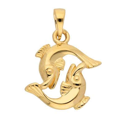 Kettenanhänger ADELIA´S "585 Gold Sternzeichen Anhänger Fisch", gold, Schmuckanhänger, Damen, Fische, Gold, Kettenanhänger, Goldschmuck für Damen & Herren