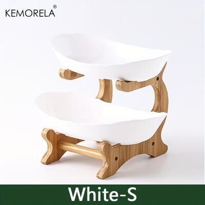 Discount Dollar Deals Modern Plastic Snack Dish Dried Fruit Basket Creative Cake Stand Salad Bowl For Home Living Room white S