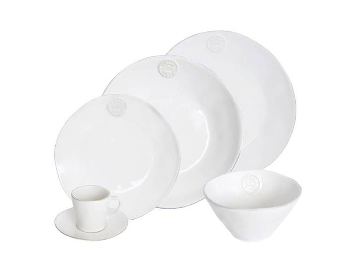 Costa Nova Kombiservice Nova, Weiß Hochglanz, Keramik, 30-teilig, 70 ml,520 ml, Made in Europe, Essen & Trinken, Geschirr, Geschirr-Sets, Kombiservice