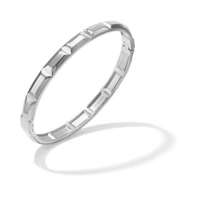 Armreif ADELIA´S "Armband Armreif aus Edelstahl mit schlichtem Design", silber (silberfarben), Armbänder, Damen, Edelstahl, Armreif, stylisch mit geometrisch facettierter Oberfläche