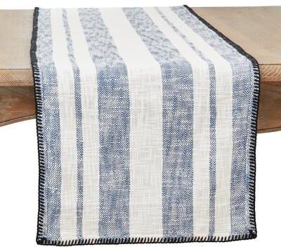 Saro Lifestyle "Stripe Design Whipstitch Table Runner - 16""x72"""