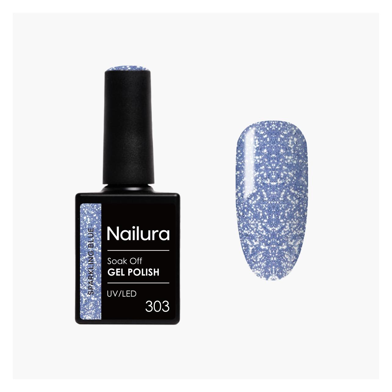 Nailura - Gel Polish 303 - Sparkling Blue - 10 ml (Sparkling Blue) (70322)