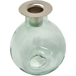 Goldbach Bauchiger Kerzenhalter Retro-Look Getöntes grünes Glas Ø 10 cm Höhe 12 cm