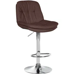 CLP Barhocker Laurel Stoff chrom - Farbe: braun, Gestellmaterial: Metall in Chromoptik