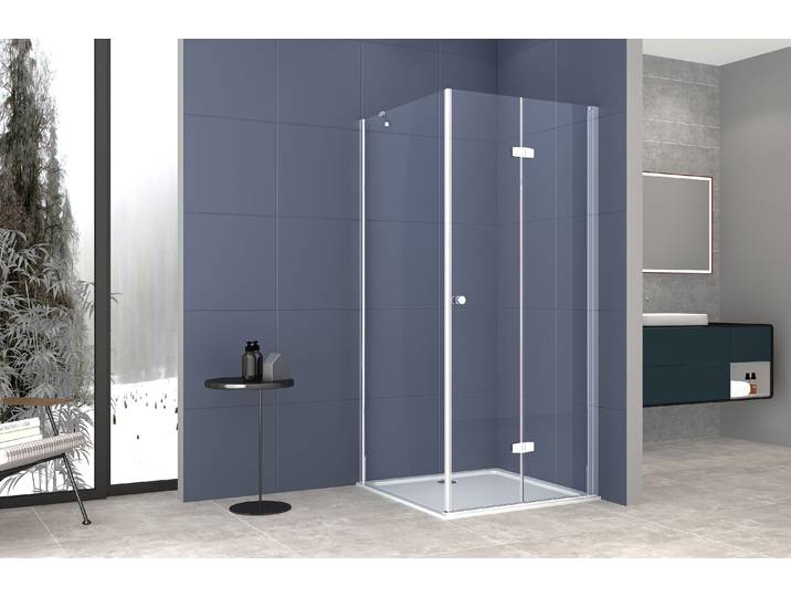 Duschwand WELLTIME Mixwell , silber (silberfarben), B:90cm H:195cm, Duschwände, Duschwand, Baukastensystem