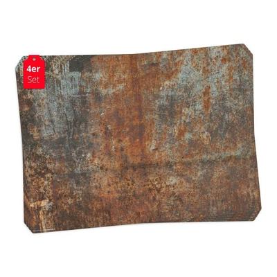 Tischsetmacher Tischsets Rost Optik Metall grau-orange, aus hochwertigem Vinyl (4 Stück), 44 x 32 cm