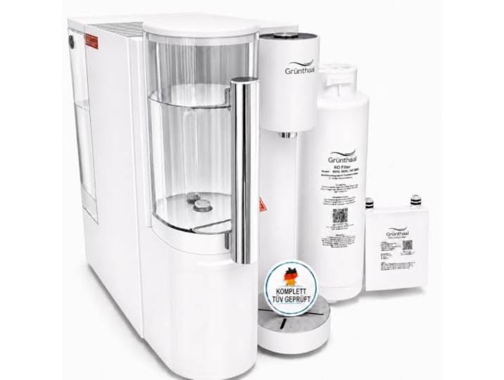 Auftisch Osmoseanlage 10-fach Filterung ohne Installation TÜV-SÜD inklusive Filter, Wasserfilter Küche, Heißwasserspender, 10-fach Tiefenfilterung, UV-Hygiene, Mineralisierung, TÜV-geprüft
