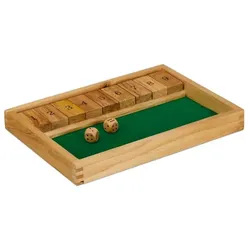 Relaxdays Shut The Box Dunkelgrün,Hellbraun