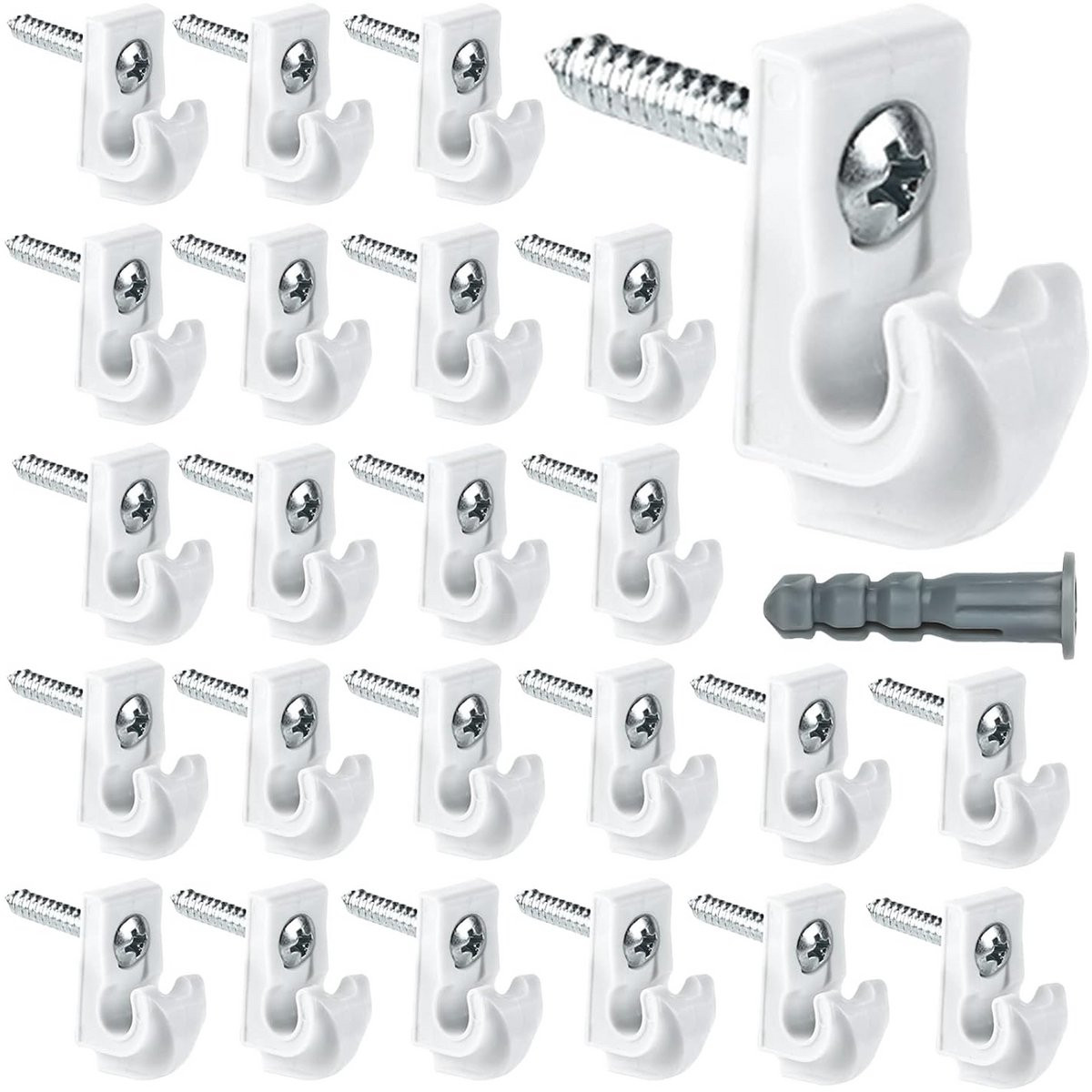 Wandclips voor kastplanken - 24 stuks - Wit
