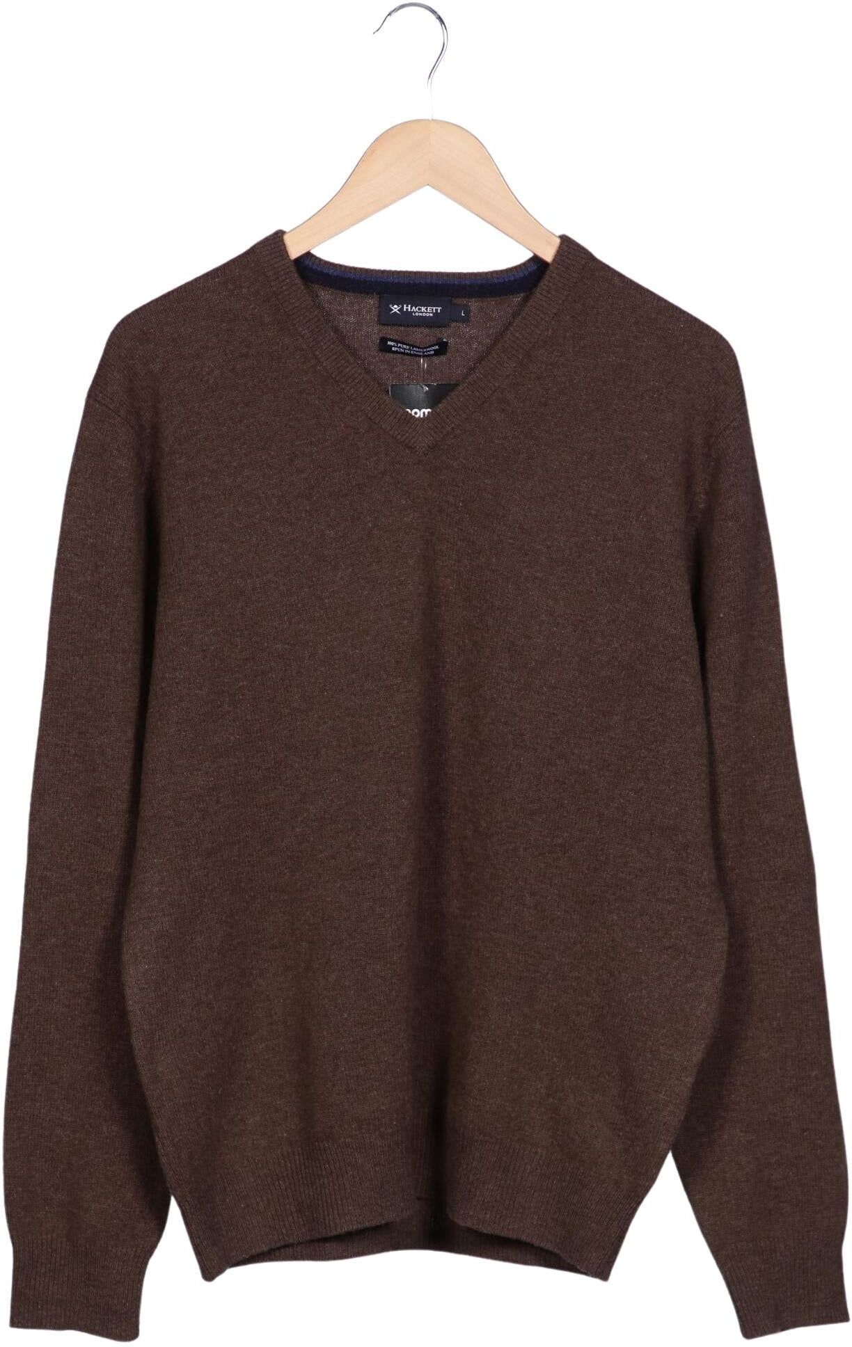 Hackett London Herren Pullover, Braun, Gr. L, Lammfell - Second Hand