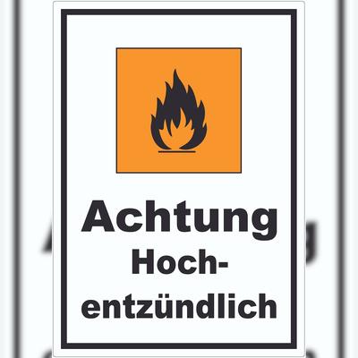 HB-Druck Aufkleber Gefahrensymbol Hochentzündlich Flamme A2 (420x594mm)