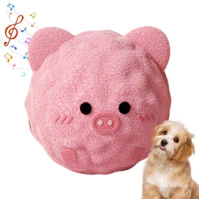 Happy Pet Pantry Cartoon Squeaky Dog Chew Toy Plush Ball For Teething, Dental Cleaning & Interactive Play pig