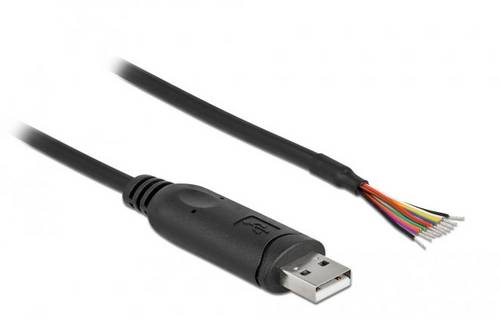 Delock USB-Kabel USB 2.0 USB-A Stecker, offene Kabelenden 0.50m Schwarz 90415