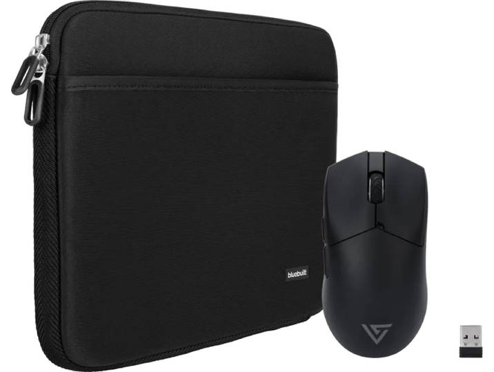 BlueBuilt Laptophoes breedte 40 cm 17 inch Zwart + Vortech Pro Gaming Muis