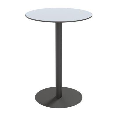 meet by Paperflow Outdoor-Tisch Cross, rund, Tellerfuß, ⌀ 800 x H 1100 mm, grau/mattschwarz