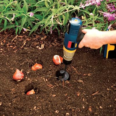 Garden Spiral Hole Drill Planter High Strength Steel, Fits Any 3 8" Drill, Hex Shank For Efficient Planting 9 Inch