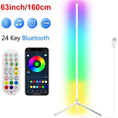 Inspired Finds Smart Corner RGB Floor Lamp With Tuya And Alexa   160cm Dimmable Mood Lighting bluetooth 24keys rgb 160cm(63inch)