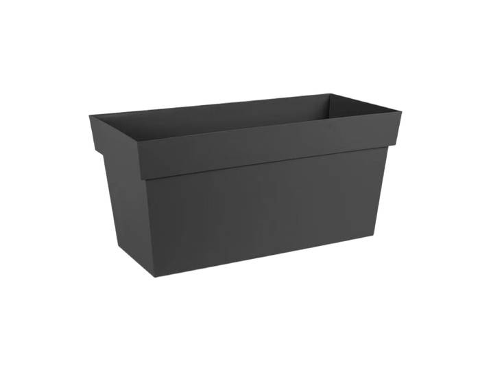 EDA - Muret Toscane 80 cm - Jardinière à roulettes - Volume 74 L - avec Réserve d'eau et Grille Filtrante + Goulotte d'Arrosage - 79 x 35 x H. 39 cm - Gris Anthracite