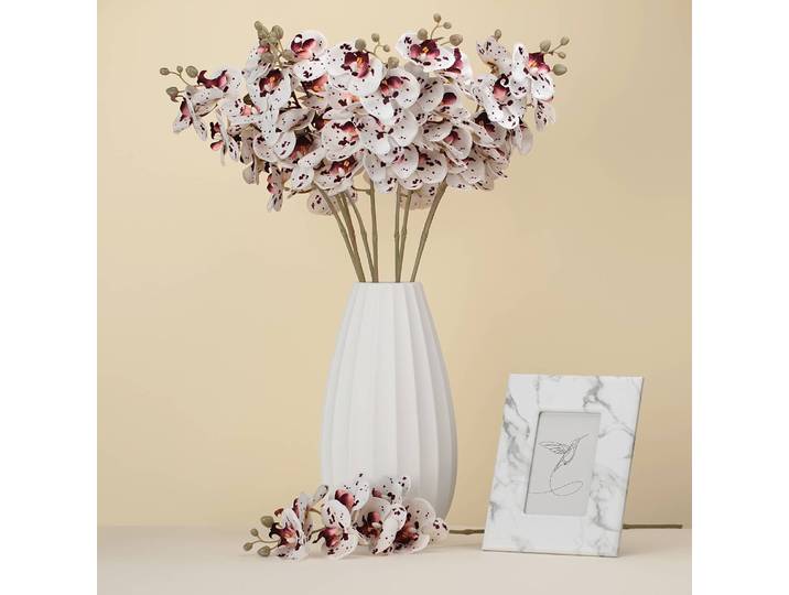 Kunstblume Aleni 10er-Set 30 x 76 x 30cm Weiß / Lila