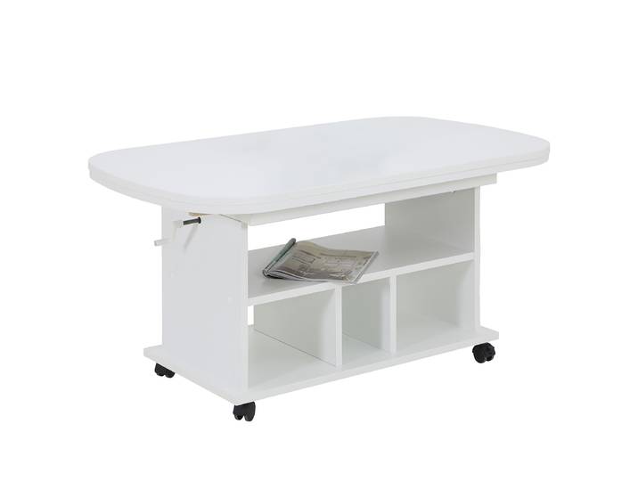 Erweiterbarer Couchtisch Cotman 107 x 53 x 67cm Weiß