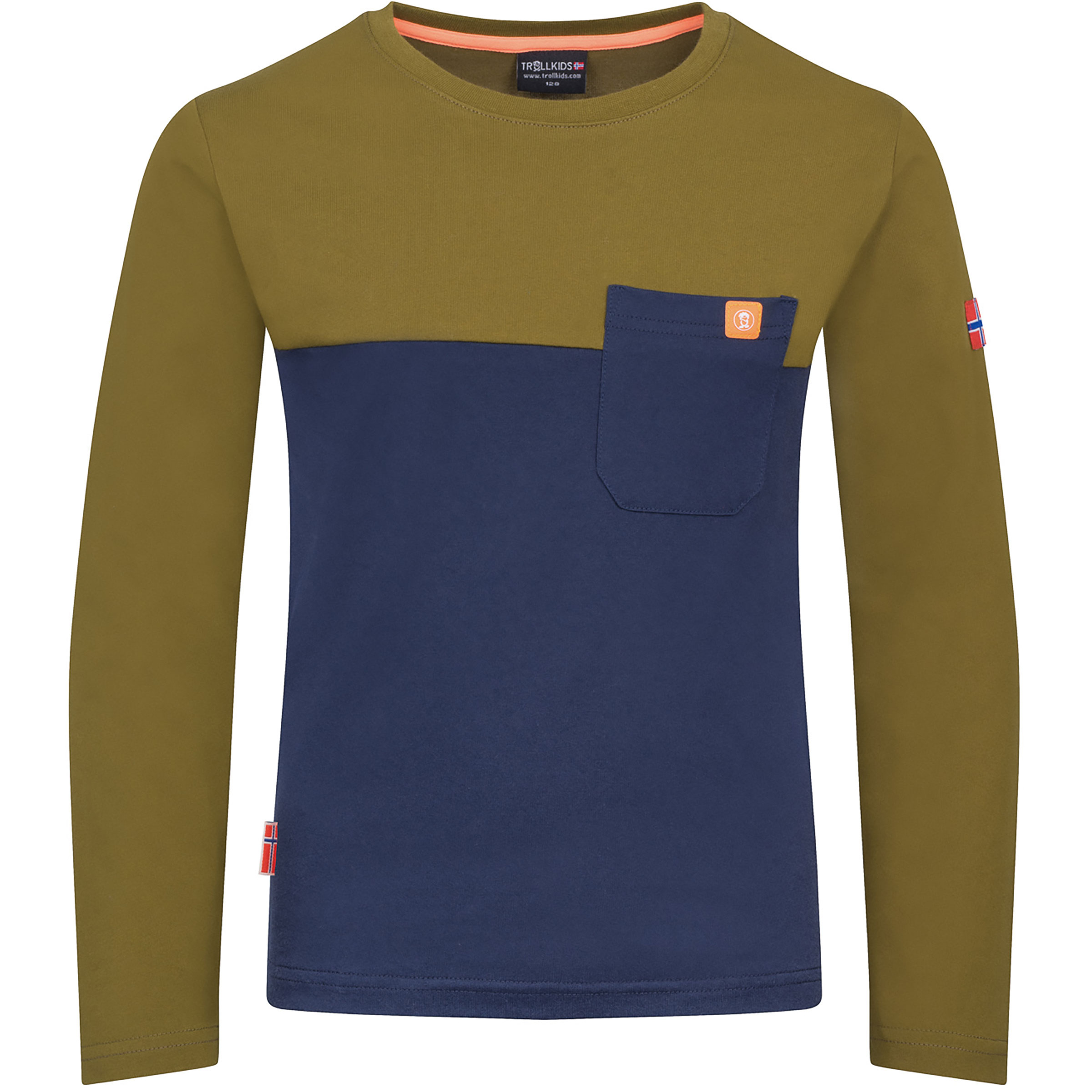 Trollkids Bergen Kinder Longsleeves oliv Größe 104 Trekking Hautfreundlich