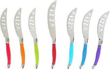 French Home 7 Piece Laguiole Pizza Knife Set, Rainbow Colors
