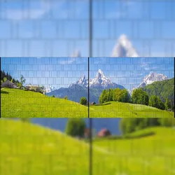 zaun|zu® Sichtschutzstreifen Alpen XL - Bedruckter Panorama Sichtschutz 5,0m x 1,8m
