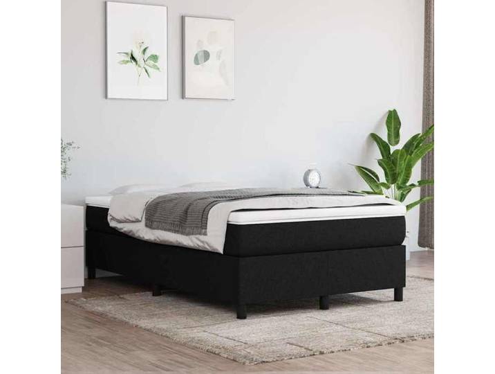 Cadre de lit à lattes noir 120x200 cm tissu - Cadre durable - design élégant(12912)