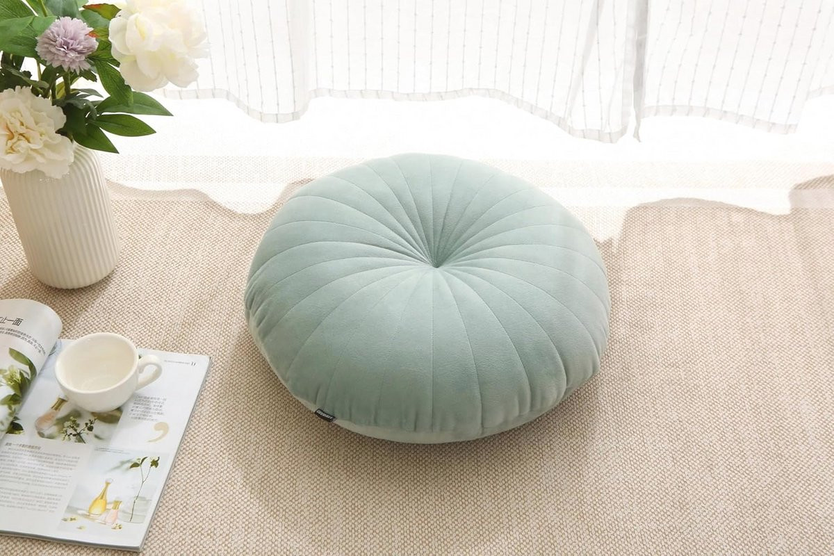 Rond Vloerkussen voor Meditatie en Ontspanning - Groen - Diameter: 45,7 cm