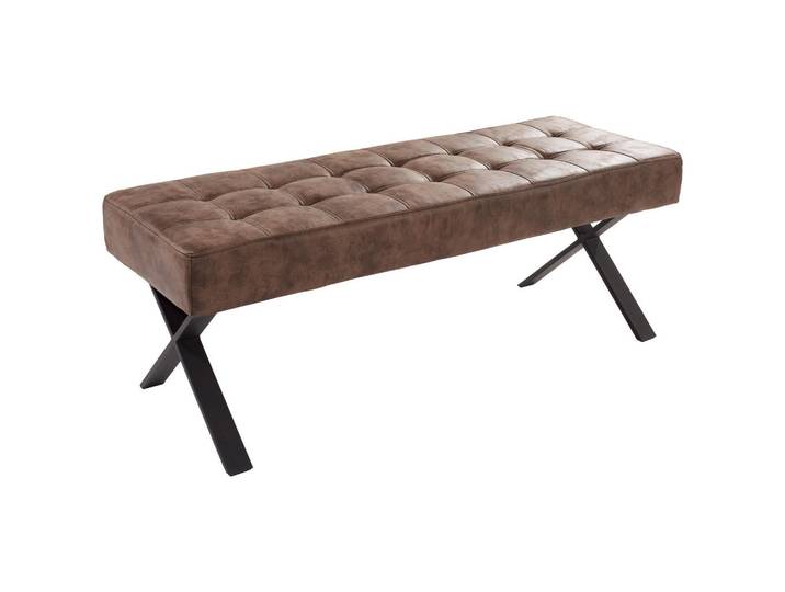 Carryhome Sitzbank, Braun, Metall, Vintage, 3-Sitzer, 140x48x45 cm, Typenauswahl, Esszimmer, Bänke, Sitzbänke