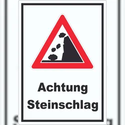 HB-Druck Achtung Steinschlag Aufkleber A6 (105x148mm)