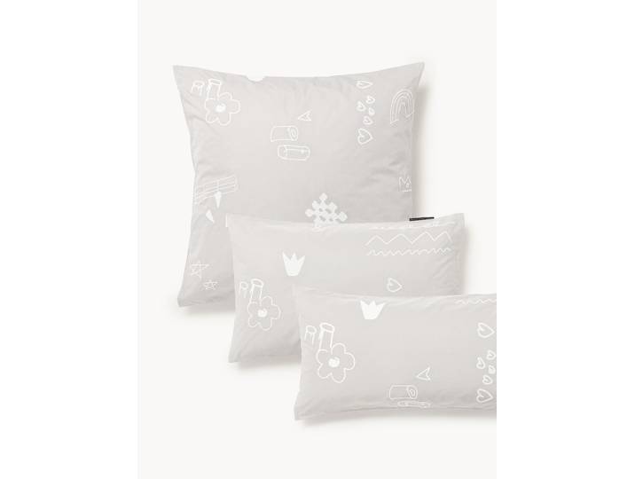 Westwing Crosby Studios, Housse de coussin en coton avec motif brodé Jouy