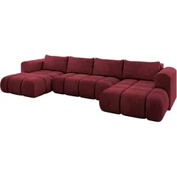 WOHNLANDSCHAFT CLOUD-U 405x185x90 Bordeaux Velours